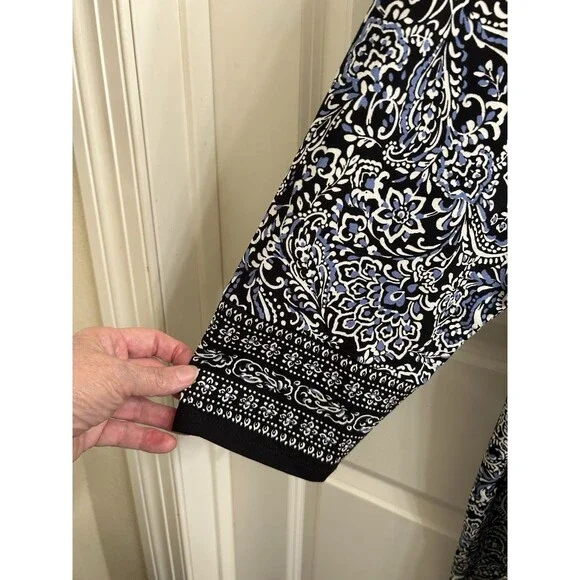 J Jill Wearever Collection Blue Knit Modest Stretch Midi Dress Plus Size 4X - Picture 4 of 8